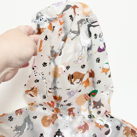 Disney Parks Reigning Cats and Dogs Rain Jacket Coat Clear Hooded Sz XS - Picture 11 of 13